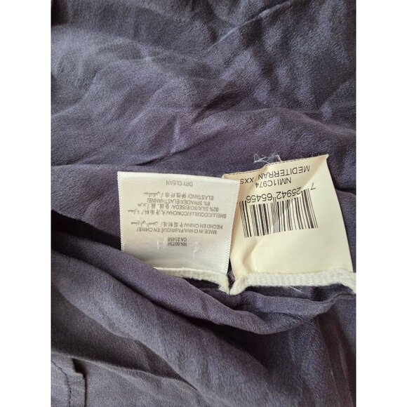 BCBG MAX AZRIA SILK Blouse Navy Blue Size XXS A001142 - Picture 6 of 10